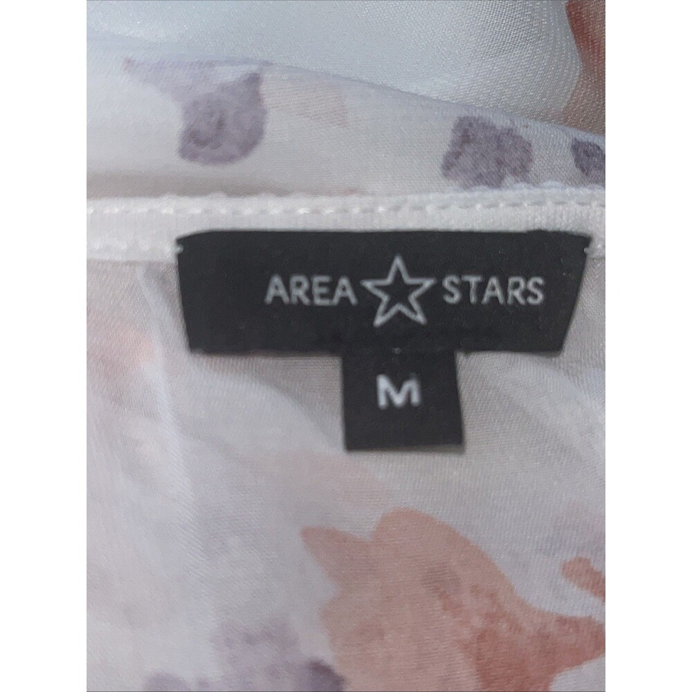 Area Stars Women’s Sateen Floral Dress Size M Chiffon Boho Feminine Coquette - Picture 8 of 10